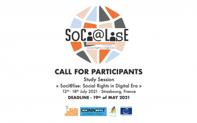 Call for participants – Study Session “Soci@lise: Social Rights in digital era” (Strasbourg, 12-18.07.2021)